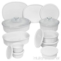 Durable Non-Porous French White 18 Piece Ceramic Made and Oven and Microwave Safe Bakeware Set with Lid by CorningWare - B0153RR7K0